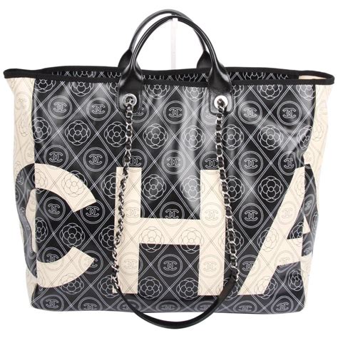 chanel black white tote bag|chanel black bag price.